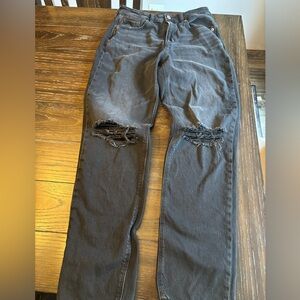 American Eagle Outfitters Black Distressed  strigid Jeans